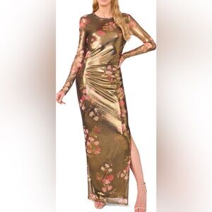 NWOT Ted Baker Nic Floral Foiled Mesh Maxi Dress size S